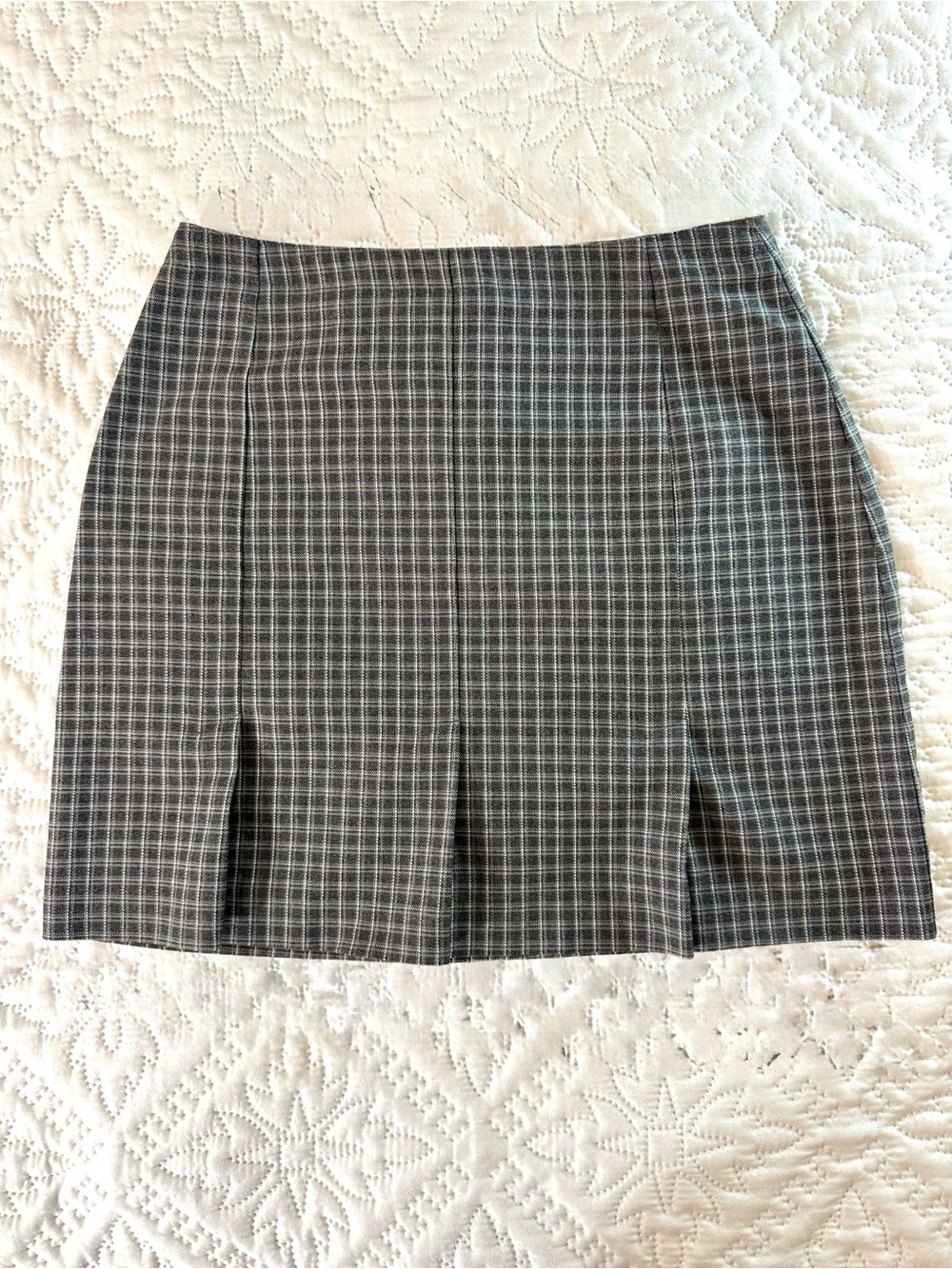 Vintage Esprit grey plaid mini skirt 90s/ Y2K Dark Academia style